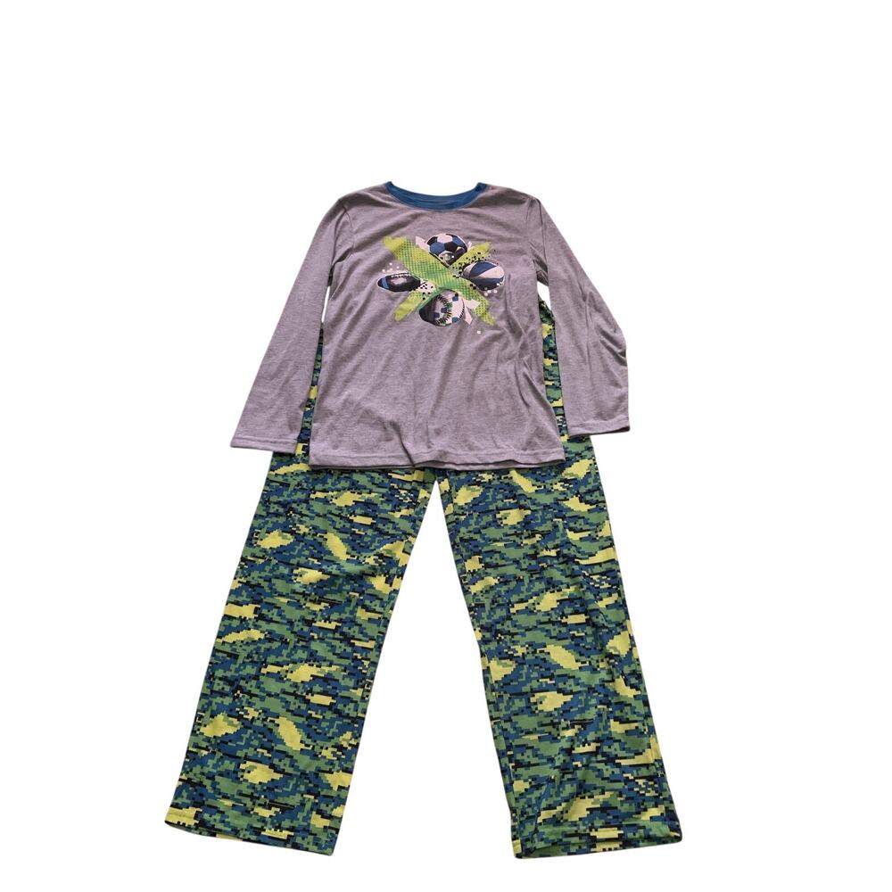 Cat & Jack Grey Blue Green Sports X Pajama Set Size XL16